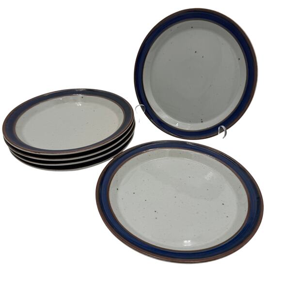 Vintage Dansk Salad Plates Blue Umber (Denmark) 8.5" Set of 6 - Picture 1 of 6
